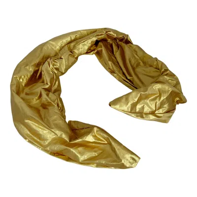 Romer Millinery Women's Twisturban Turban Crescent Xl Gold Metallic Silk Shantung In Orange