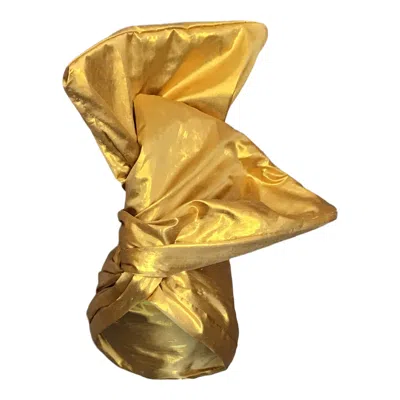 Romer Millinery Women's Twisturban Turban In Metallic Gold Silk Shantung