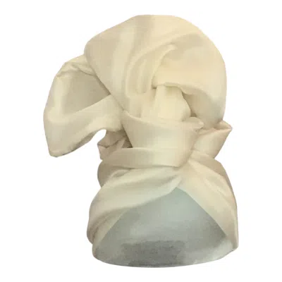 Romer Millinery Women's Twisturban Turban In Off White Silk Organza Bride