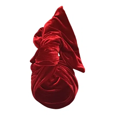 Romer Millinery Women's Twisturban Turban In Red Stretch Velvet