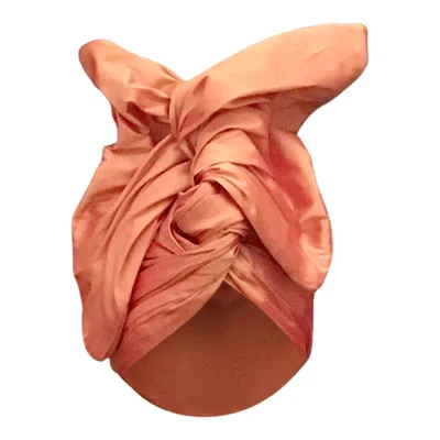 Romer Millinery Women's Twisturban Turban In Rose Gold Silk Shantung In Brown