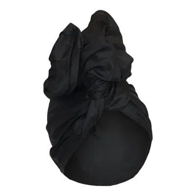 Romer Millinery Women's Twisturban Turban In Silk Shantung Black