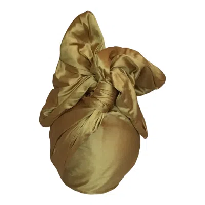 Romer Millinery Women's Twisturban Turban In Silk Shantung Gold In Green