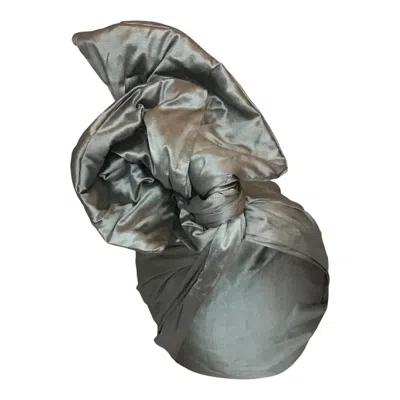 Romer Millinery Women's Twisturban Turban In Silk Shantung Silver