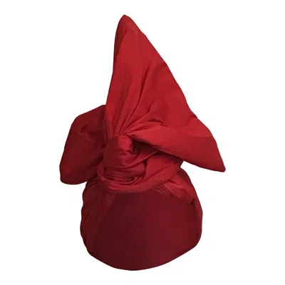 Romer Millinery Women's Twisturban Turban In Silk Shantung True Red