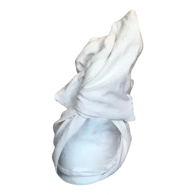 Romer Millinery Women's Twisturban Turban In White Terry Cloth In Blue