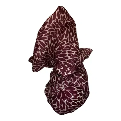 Romer Millinery Women's White / Red Twisturban Turban Wine & White Floral Silk Organza In Multi