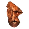 Romer Millinery Women's Yellow / Orange / Rose Gold Twisturban Turban In Metallic Bronze Lamé