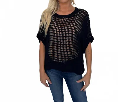 Romi The Brand Azure Crochet Classic Top In Black