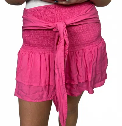 Romi The Brand Tie Short Skirt In Pink