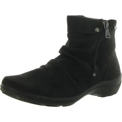 Romika Dora Womens Faux Suede Faux Fur Ankle Boots In Black