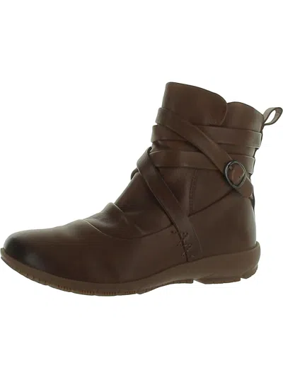 Romika Womens Leather Buckle Ankle Boots In Brown