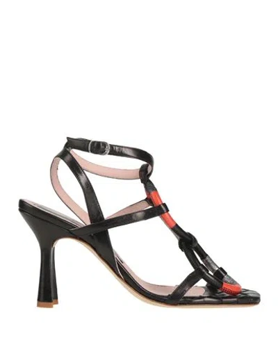 Romina Pratali Woman Sandals Black Size 6 Leather