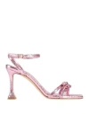 Romina Pratali Woman Sandals Pink Size 8 Leather