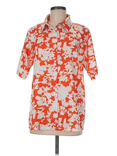 Pre-owned Romwe 3/4 Sleeve Blouse In Orange