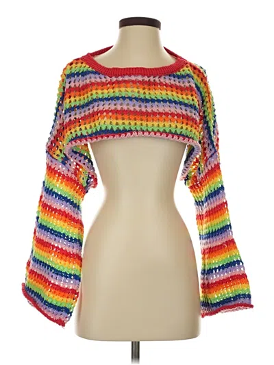 Pre-owned Romwe 3/4 Sleeve T-shirt In Red