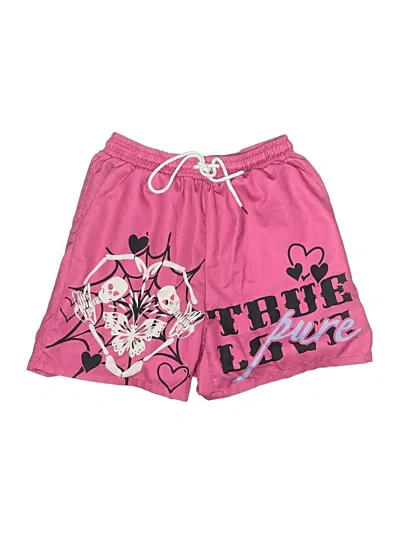 Pre-owned Romwe Athletic Shorts In Pink