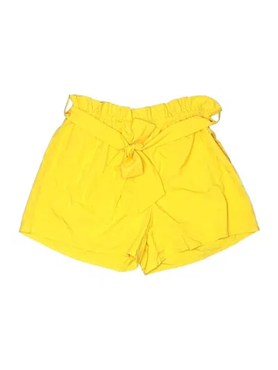 Pre-owned Romwe Athletic Shorts In Yellow