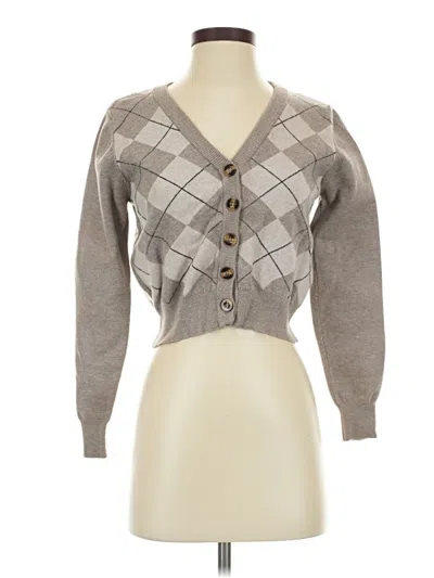 Pre-owned Romwe Cardigan Sweater In Gray