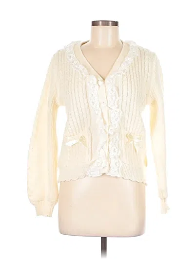 Pre-owned Romwe Cardigan Sweater In Ivory