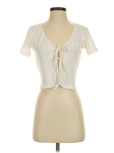Pre-owned Romwe Cardigan Sweater In Ivory
