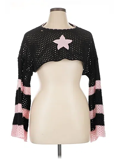 Pre-owned Romwe Cardigan Sweater In Pink