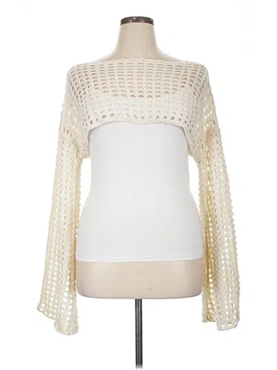Pre-owned Romwe Cardigan Sweater In White
