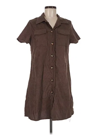 Pre-owned Romwe Casual Dress In Brown
