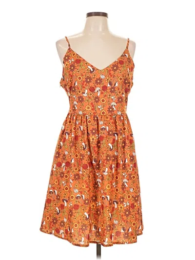 Pre-owned Romwe Casual Dress In Orange