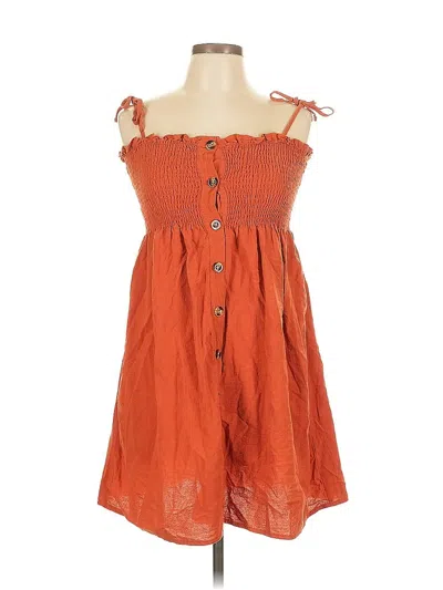 Pre-owned Romwe Casual Dress In Orange