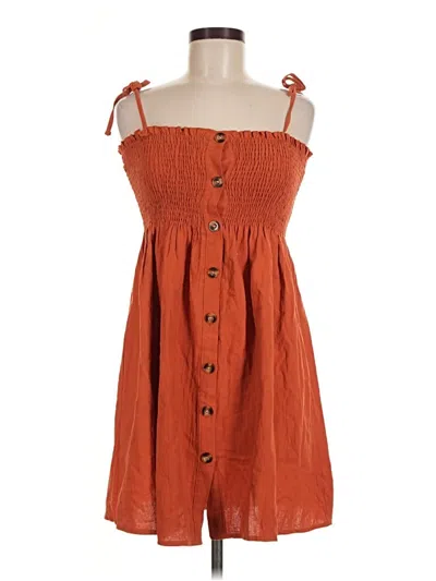 Pre-owned Romwe Casual Dress In Orange
