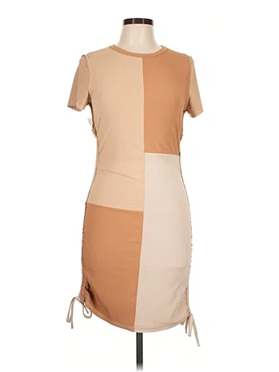 Pre-owned Romwe Casual Dress In Tan