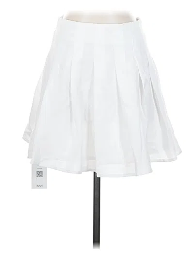 Romwe Casual Skirt In White
