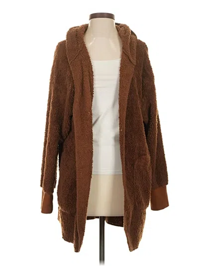 Pre-owned Romwe Coat In Brown
