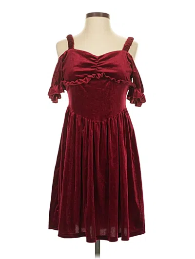 Pre-owned Romwe Cocktail Dress In Burgundy