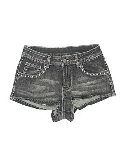 Pre-owned Romwe Denim Shorts In Black