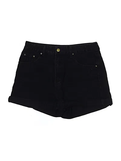 Pre-owned Romwe Denim Shorts In Black