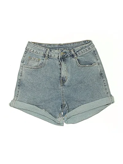 Pre-owned Romwe Denim Shorts In Blue