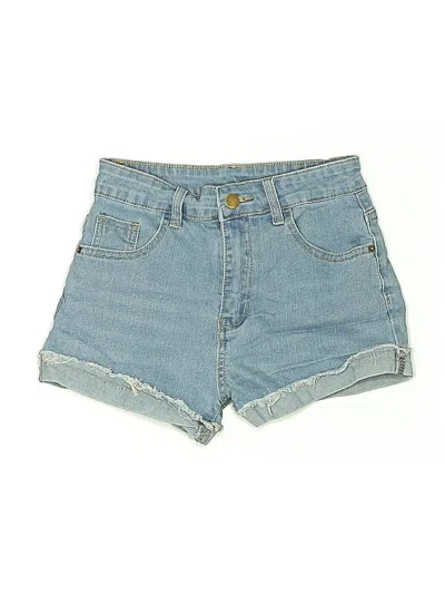 Pre-owned Romwe Denim Shorts In Blue