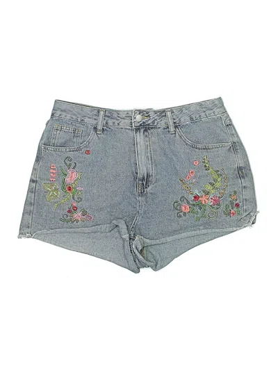 Pre-owned Romwe Denim Shorts In Blue