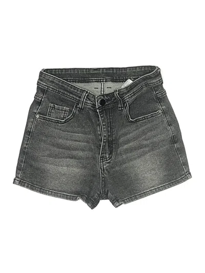 Pre-owned Romwe Denim Shorts In Gray