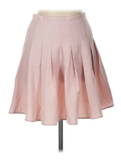 Romwe Formal Skirt In Pink