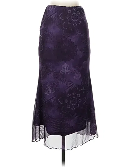 Pre-owned Romwe Formal Skirt In Purple
