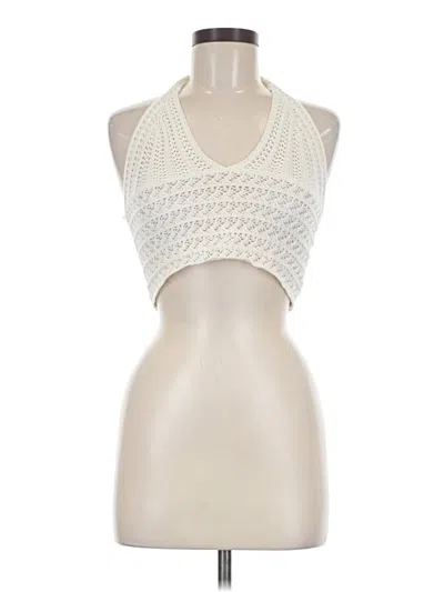 Pre-owned Romwe Halter Top Ivory Halter Neckline Tops
