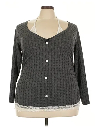 Pre-owned Romwe Long Sleeve Blouse In Gray