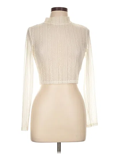 Pre-owned Romwe Long Sleeve Blouse In Ivory