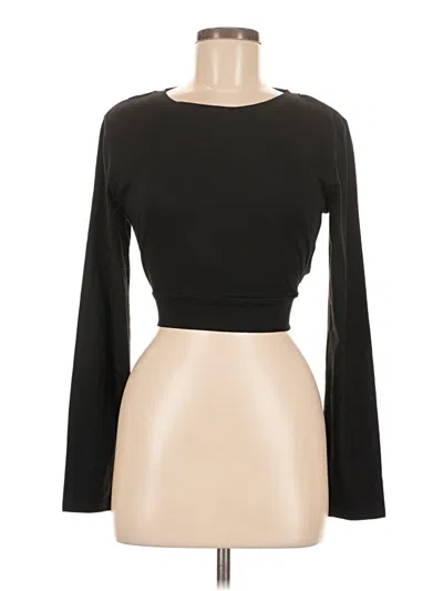 Pre-owned Romwe Long Sleeve T-shirt In Black