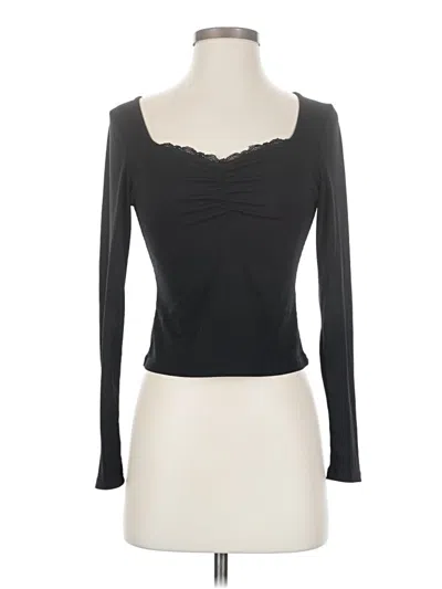Pre-owned Romwe Long Sleeve T-shirt In Black