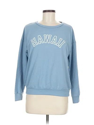 Pre-owned Romwe Long Sleeve T-shirt In Blue