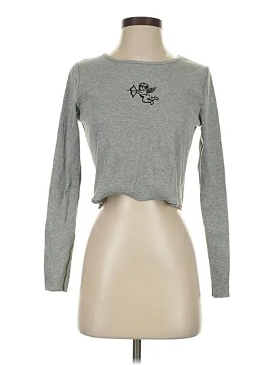 Pre-owned Romwe Long Sleeve T-shirt In Gray